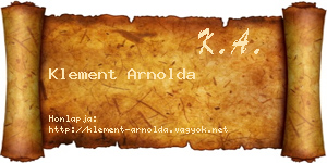 Klement Arnolda névjegykártya